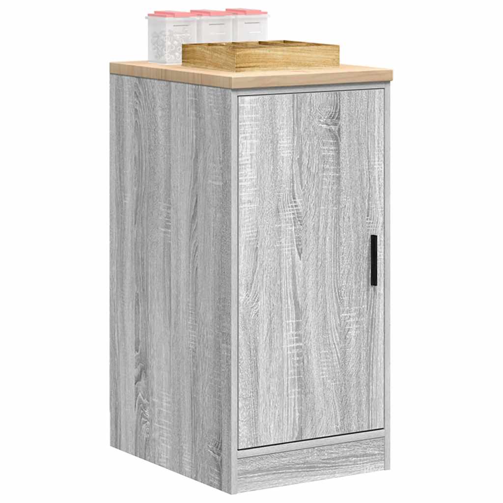 Garage Storage Cabinet Grey Sonoma 40x51x85 cm Solid Wood Pine - Design Hut