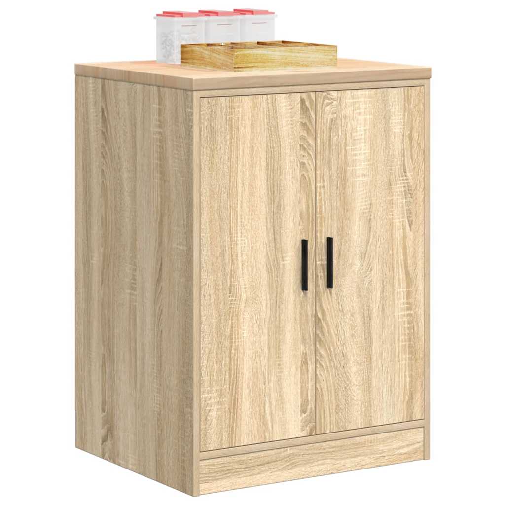 Garage Storage Cabinet Sonoma Oak 60x51x85 cm Solid Wood Pine - Direct Imports