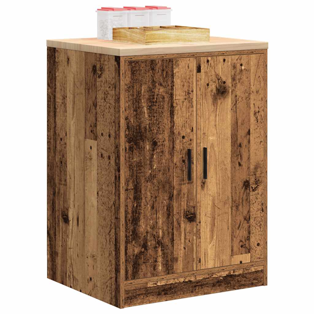 Garage Storage Cabinet Old Wood 60x51x85 cm Solid Wood Pine - Sid & Sam