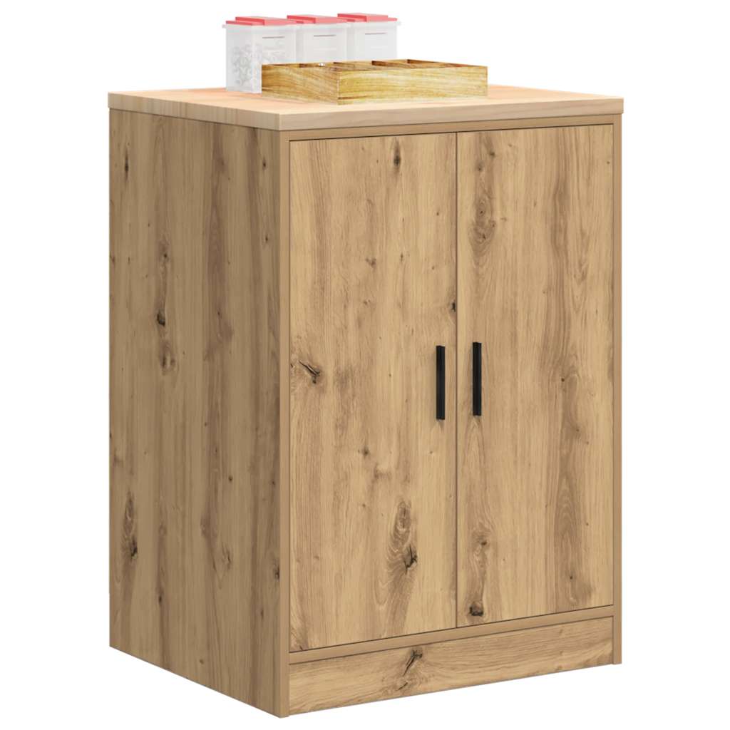 Garage Storage Cabinet Artisan Oak 60x51x85 cm Solid Wood Pine - Direct Imports