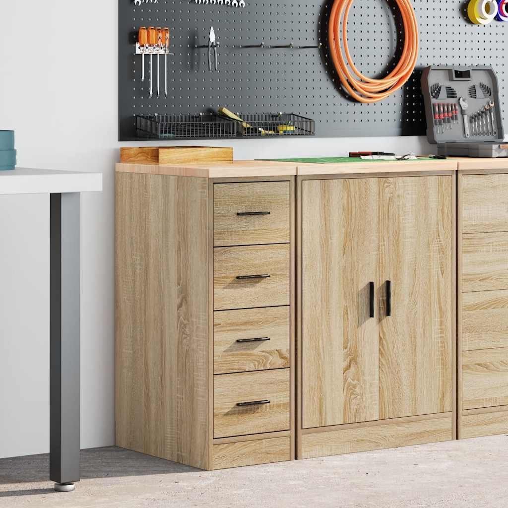 Garage Storage Cabinet Sonoma Oak 30x51x85 cm Solid Wood Pine - Tyrell & Tyrell