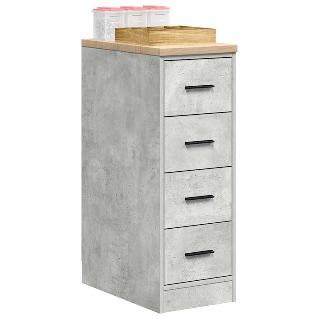 Garage Storage Cabinet Concrete Grey 30x51x85 cm Solid Wood Pine - Millennium Furniture
