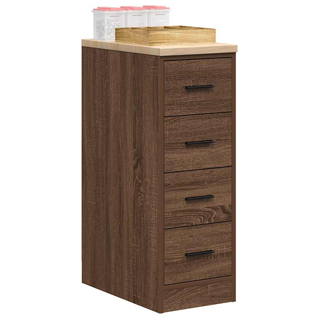 Garage Storage Cabinet Brown Oak 30x51x85 cm Solid Wood Pine - Tyrell & Tyrell