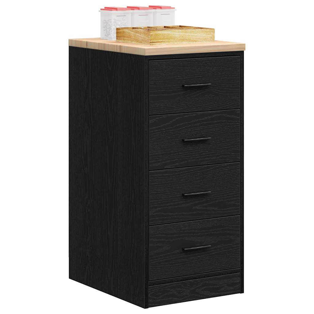 Garage Storage Cabinet Black 40x51x85 cm Solid Wood Pine - Sid & Sam
