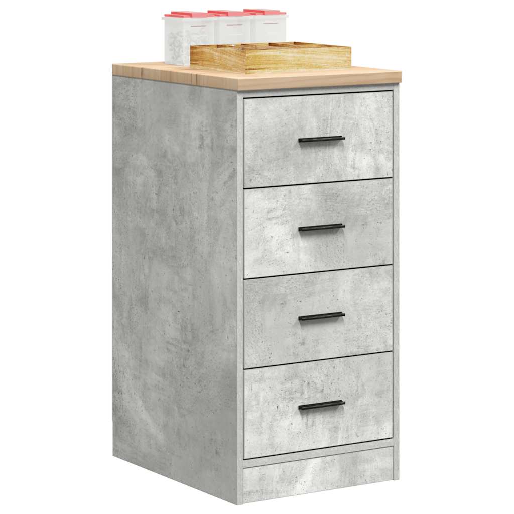 Garage Storage Cabinet Concrete Grey 40x51x85 cm Solid Wood Pine - Decor Base
