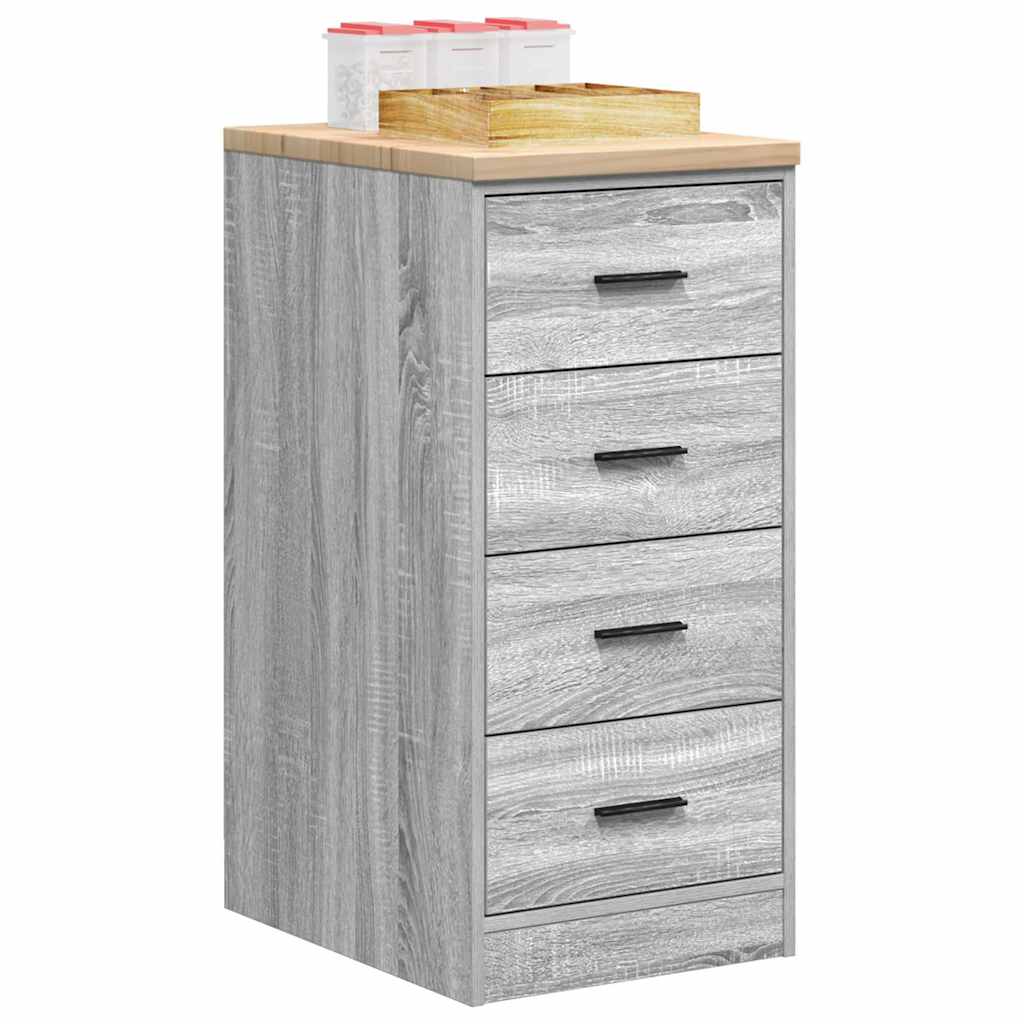 Garage Storage Cabinet Grey Sonoma 40x51x85 cm Solid Wood Pine - All Things Good