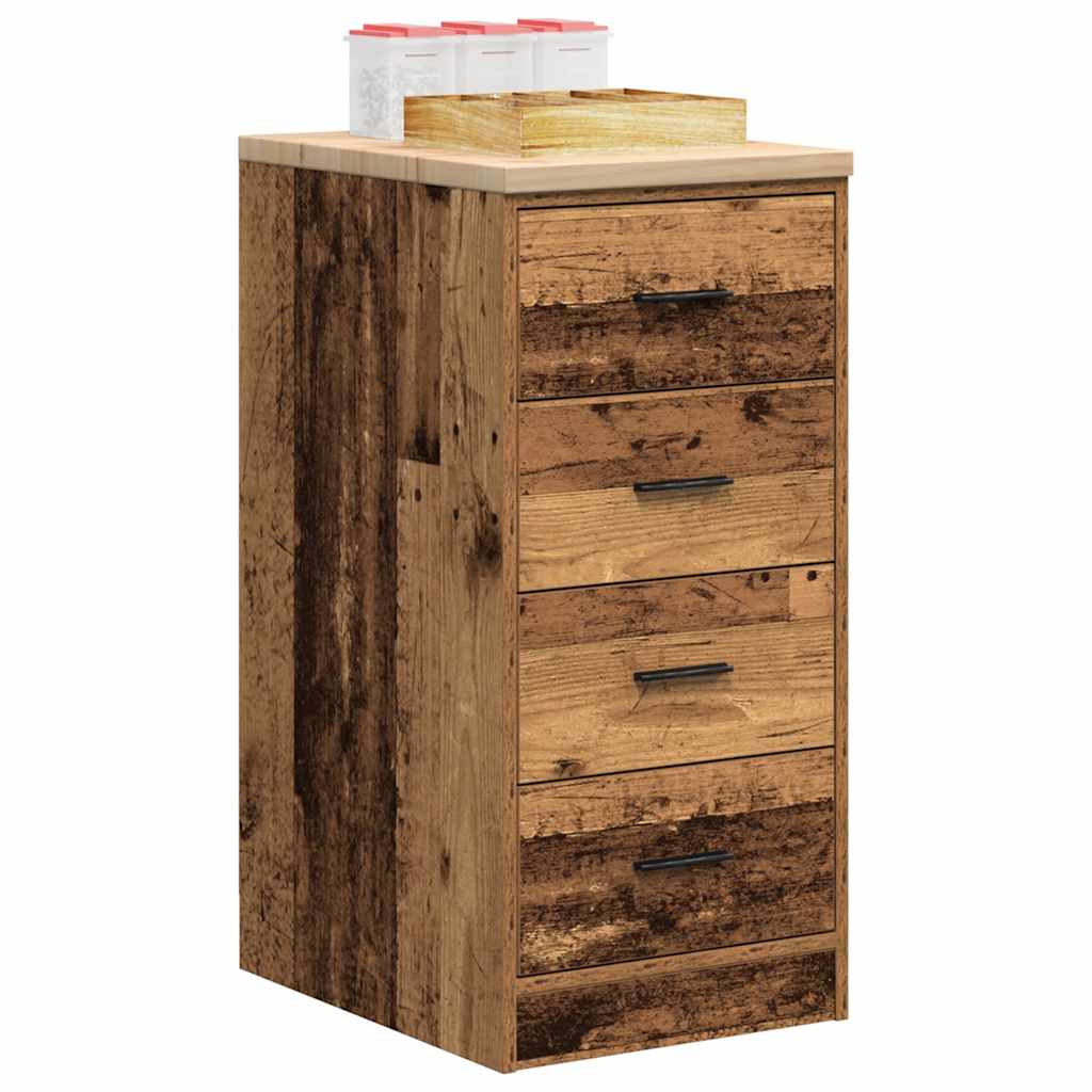 Garage Storage Cabinet Old Wood 40x51x85 cm Solid Wood Pine - Style and Chic