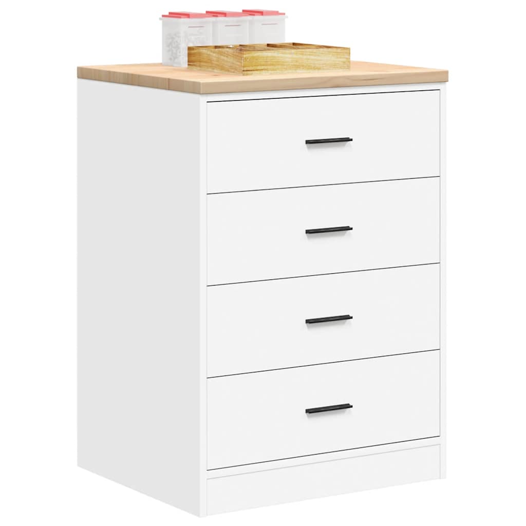 Garage Storage Cabinet White 60x51x85 cm Solid Wood Pine - All Things Good
