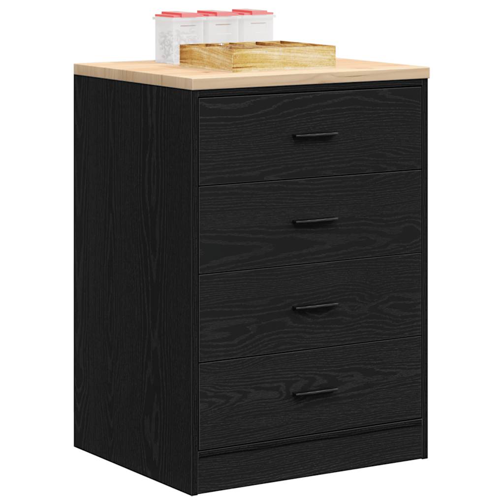 Garage Storage Cabinet Black 60x51x85 cm Solid Wood Pine - Tyrell & Tyrell