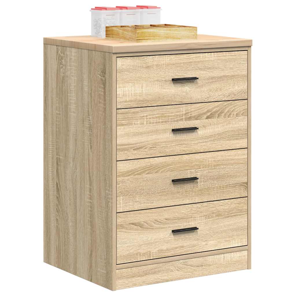 Garage Storage Cabinet Sonoma Oak 60x51x85 cm Solid Wood Pine - R and M Furniture