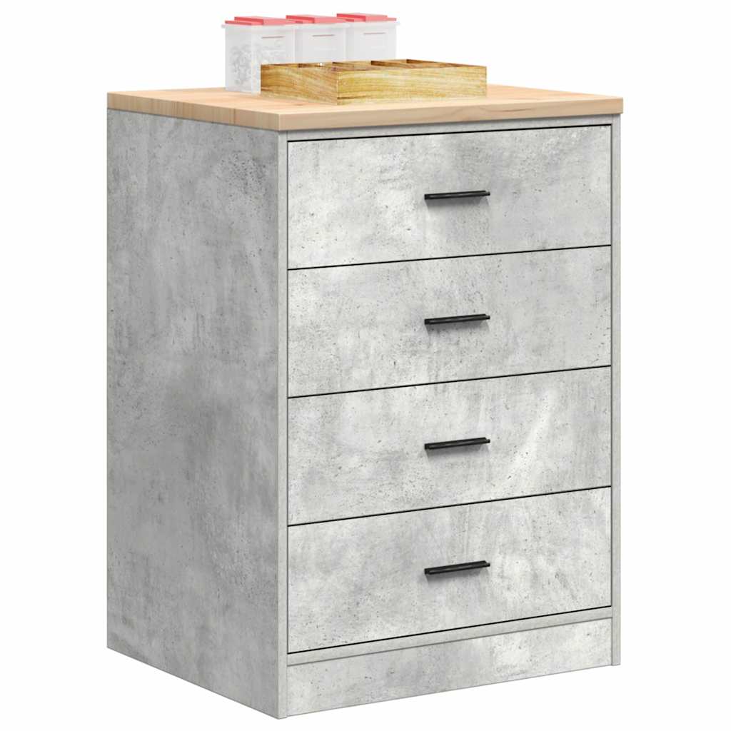 Garage Storage Cabinet Concrete Grey 60x51x85 cm Solid Wood Pine - Style and Chic