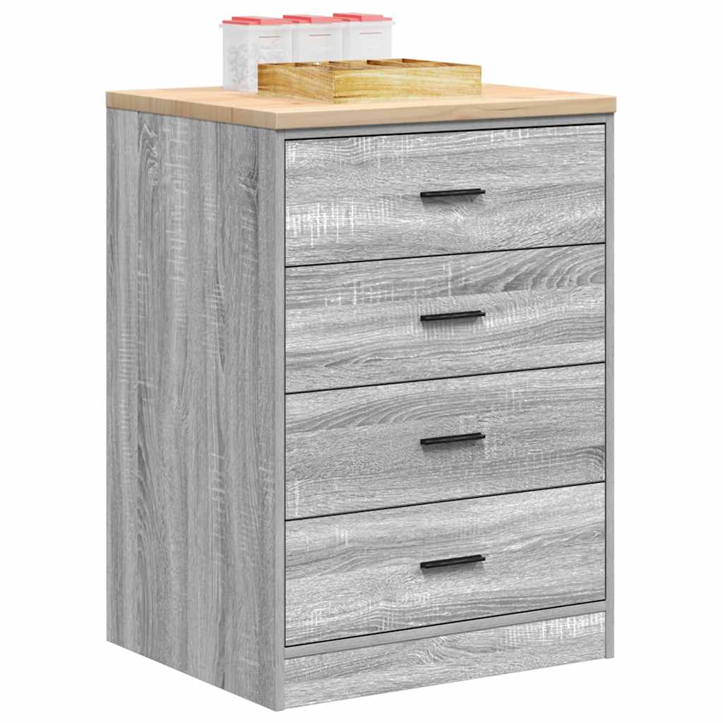 Garage Storage Cabinet Grey Sonoma 60x51x85 cm Solid Wood Pine - Discount Dealers