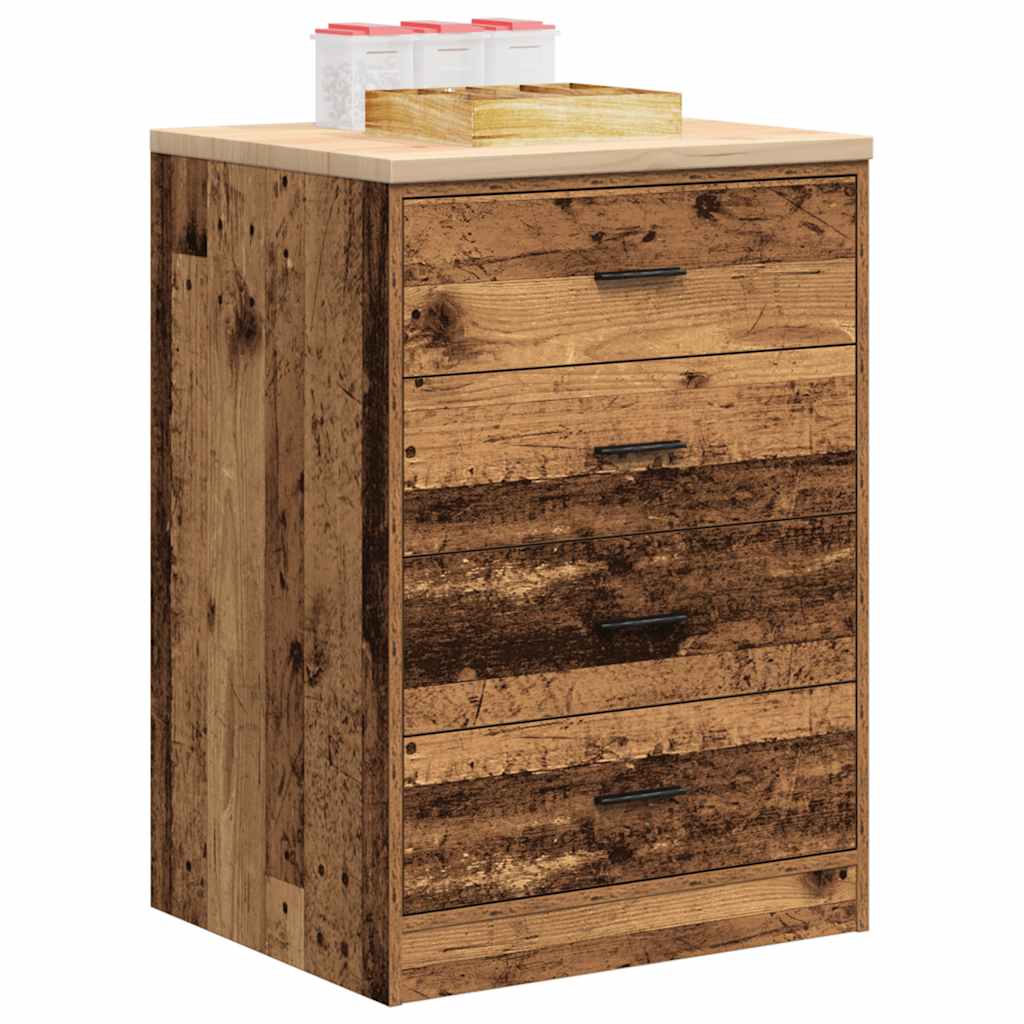 Garage Storage Cabinet Old Wood 60x51x85 cm Solid Wood Pine - All Things Good