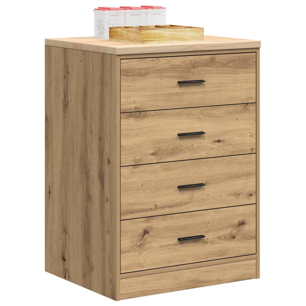 Garage Storage Cabinet Artisan Oak 60x51x85 cm Solid Wood Pine - Brittle & Co