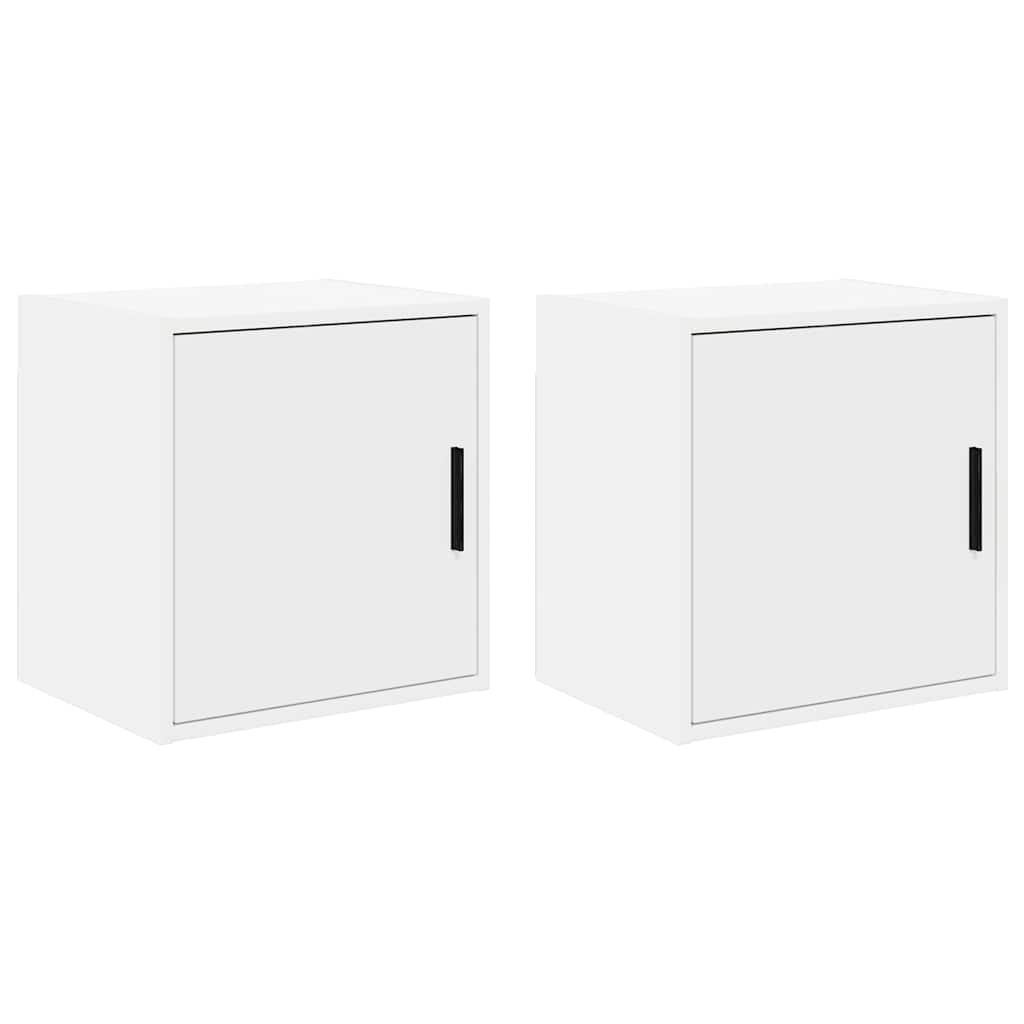 Garage Wall Cabinets 2 pcs White Engineered Wood - Tyrell & Tyrell