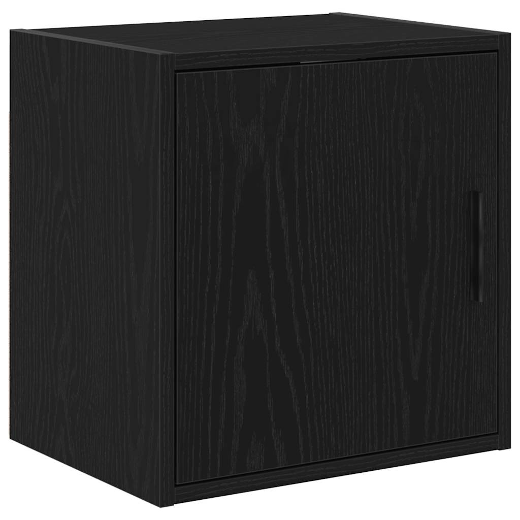 Garage Wall Cabinet Black Engineered Wood - Brittle & Co
