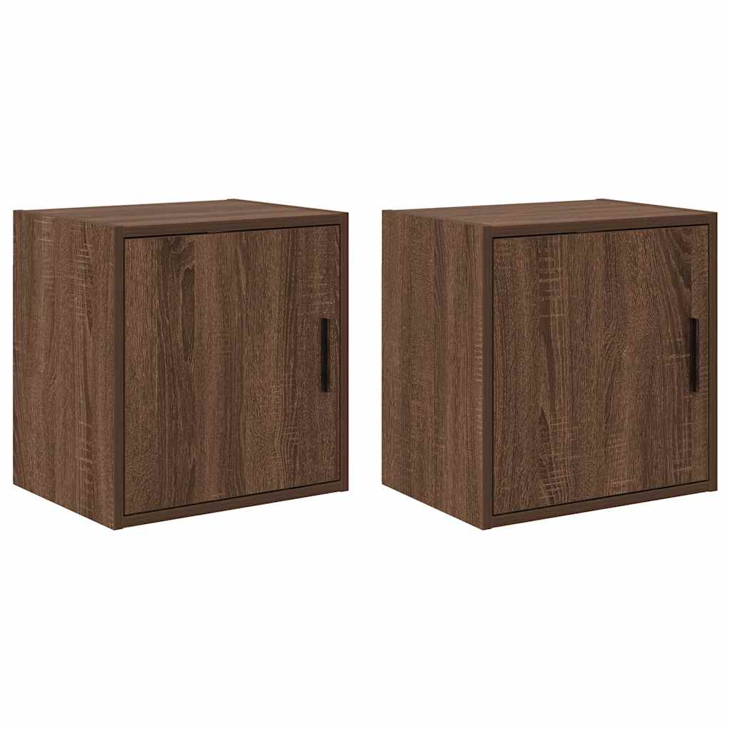 Garage Wall Cabinets 2 pcs Brown Oak Engineered Wood - All Things Good