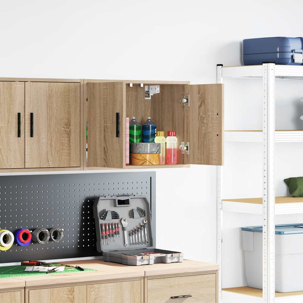 Garage Wall Cabinet Sonoma Oak Engineered Wood - Style and Chic