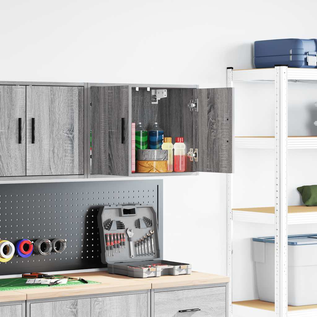 Garage Wall Cabinet Grey Sonoma Engineered Wood - Design Hut