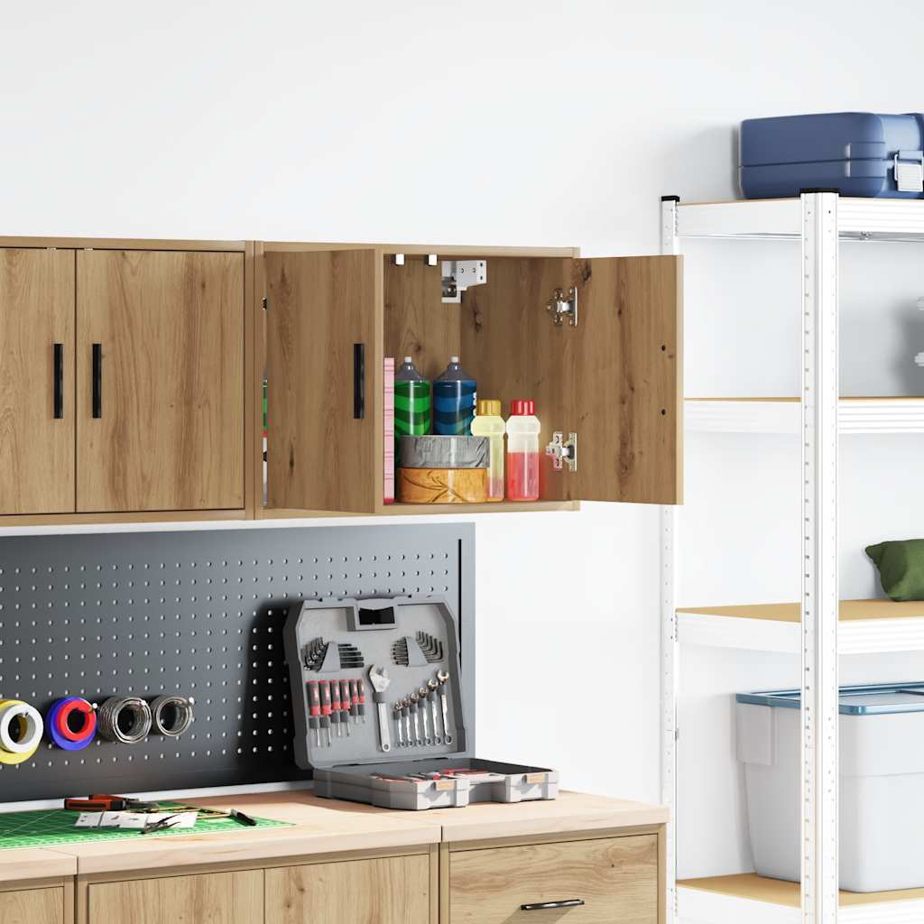 Garage Wall Cabinet Artisan Oak Engineered Wood - Sid & Sam