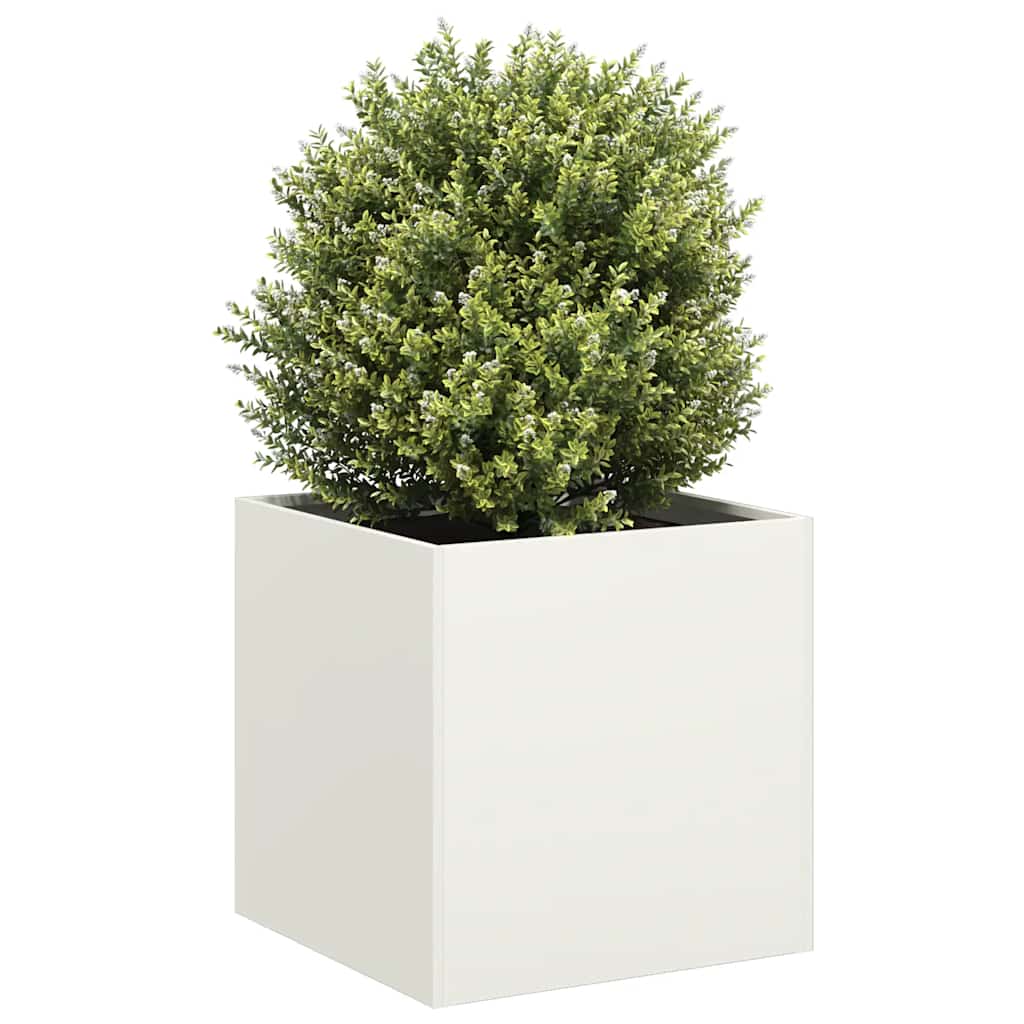 Planter White 40x40x40 cm Cold-rolled Steel - Tyrell & Tyrell