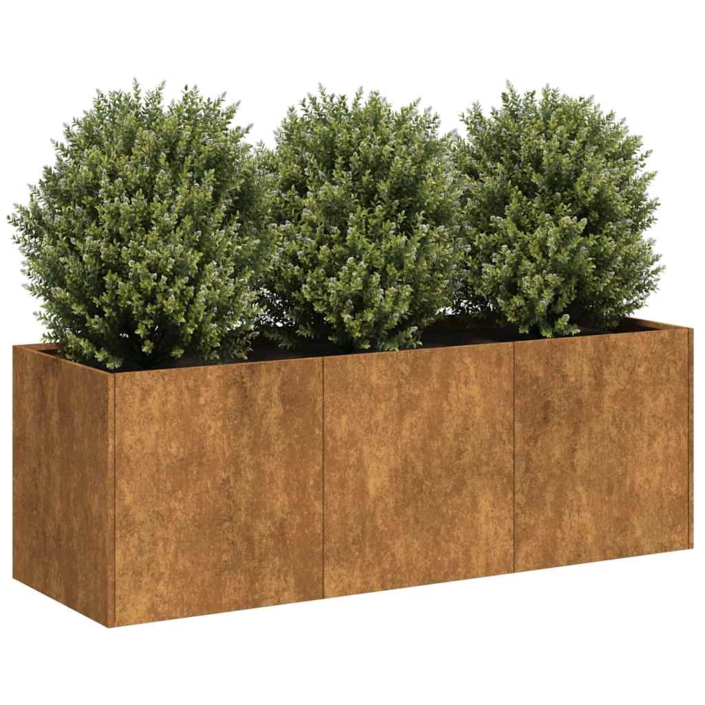 Planter Rusty 120x40x40 cm Weathering Steel - R and M Furniture