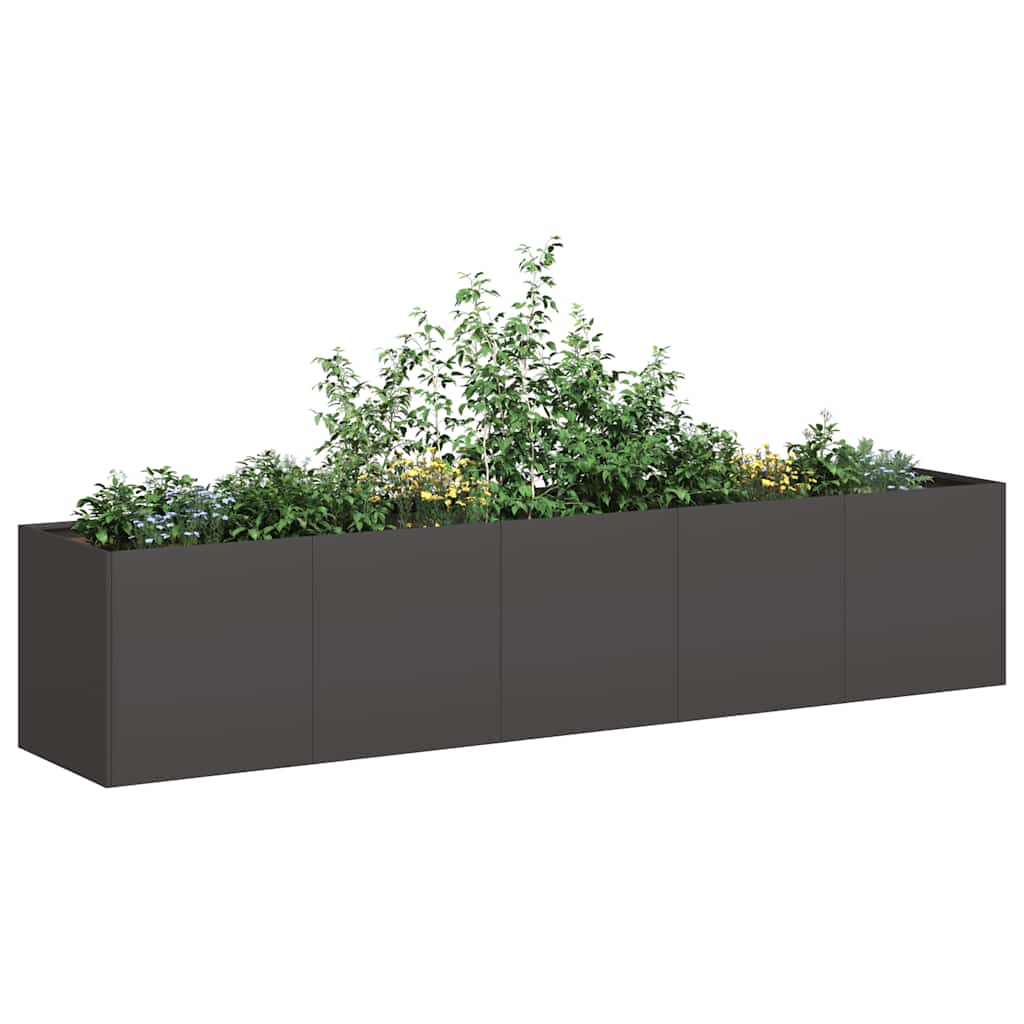 Planter Black 200x40x40 cm Cold-rolled Steel - Casper Homes