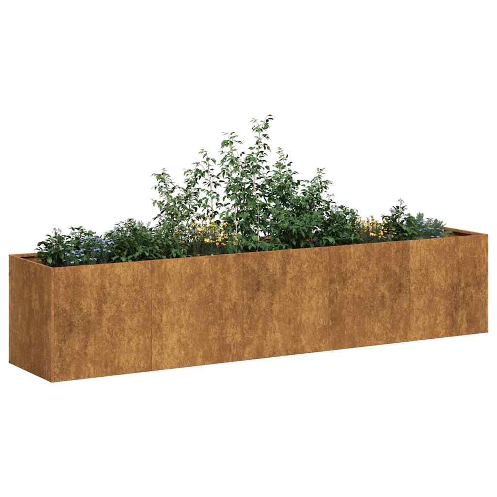Planter Rusty 200x40x40 cm Weathering Steel - Sid & Sam
