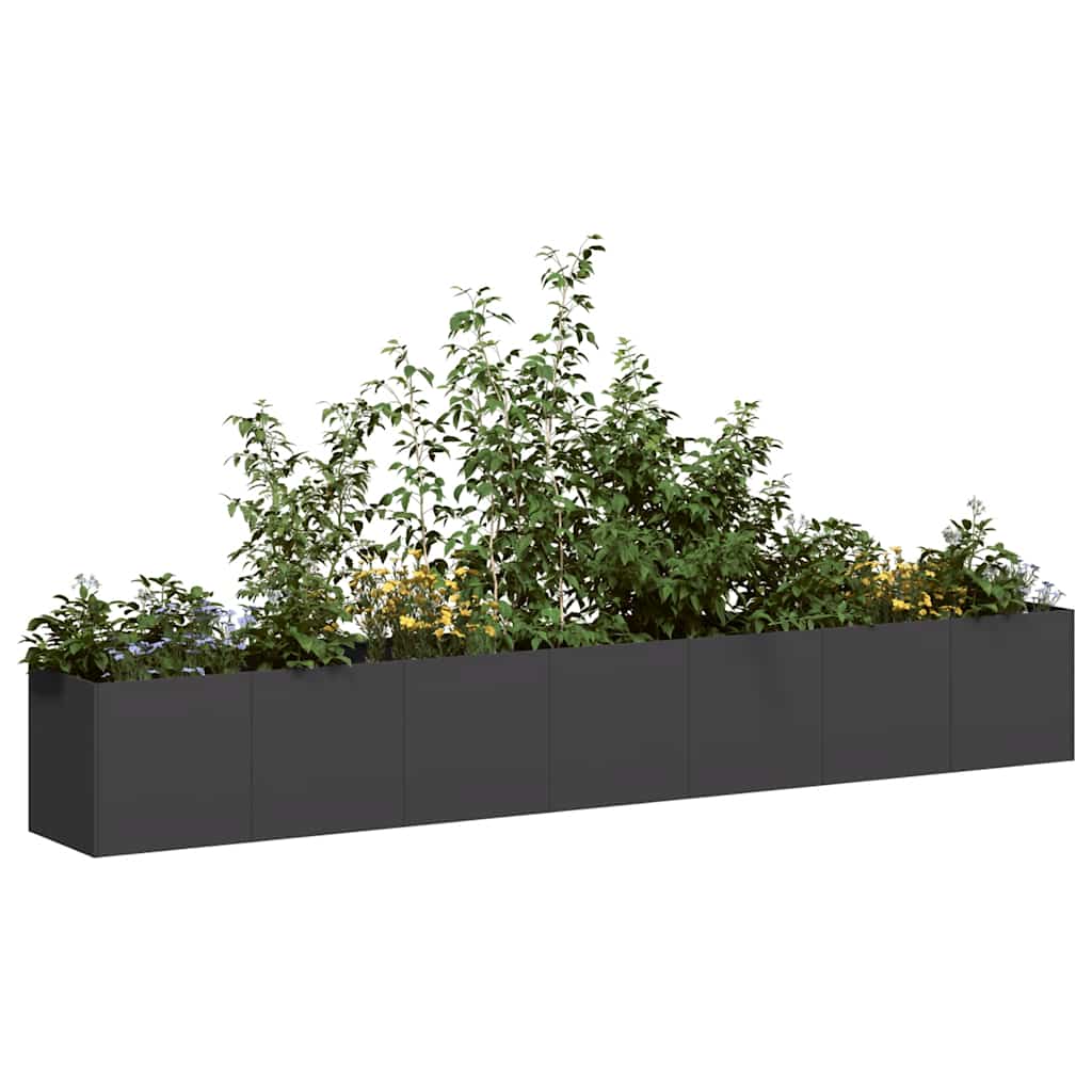Planter Black 280x40x40 cm Cold-rolled Steel - Tyrell & Tyrell