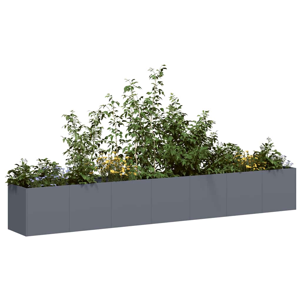 Planter Anthracite 280x40x40 cm Cold-rolled Steel - Brittle & Co