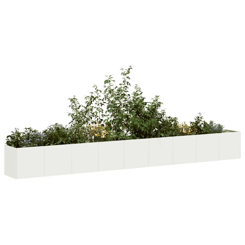 Planter White 360x40x40 cm Cold-rolled Steel - Millennium Furniture