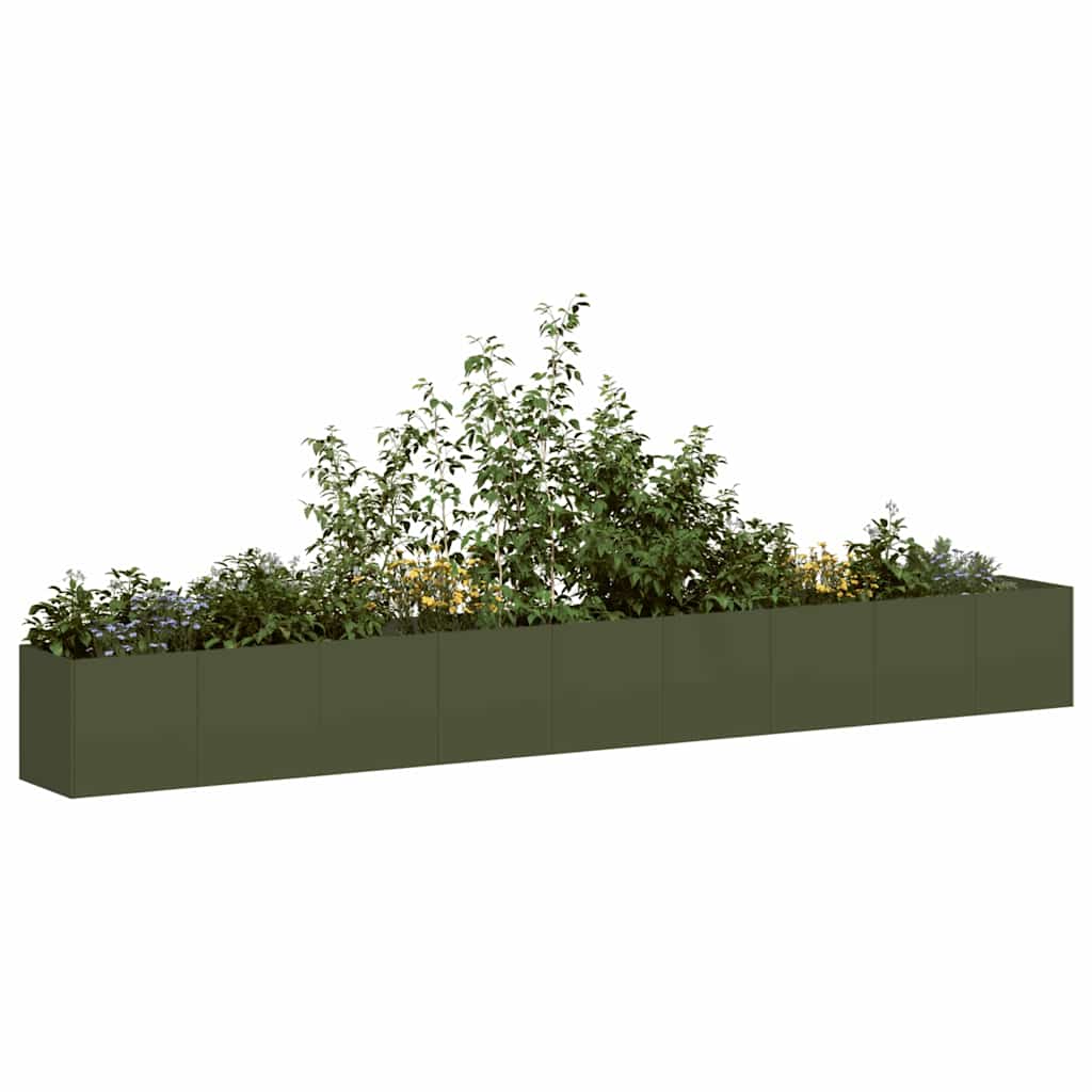 Planter Olive Green 360x40x40 cm Cold-rolled Steel - Sid & Sam