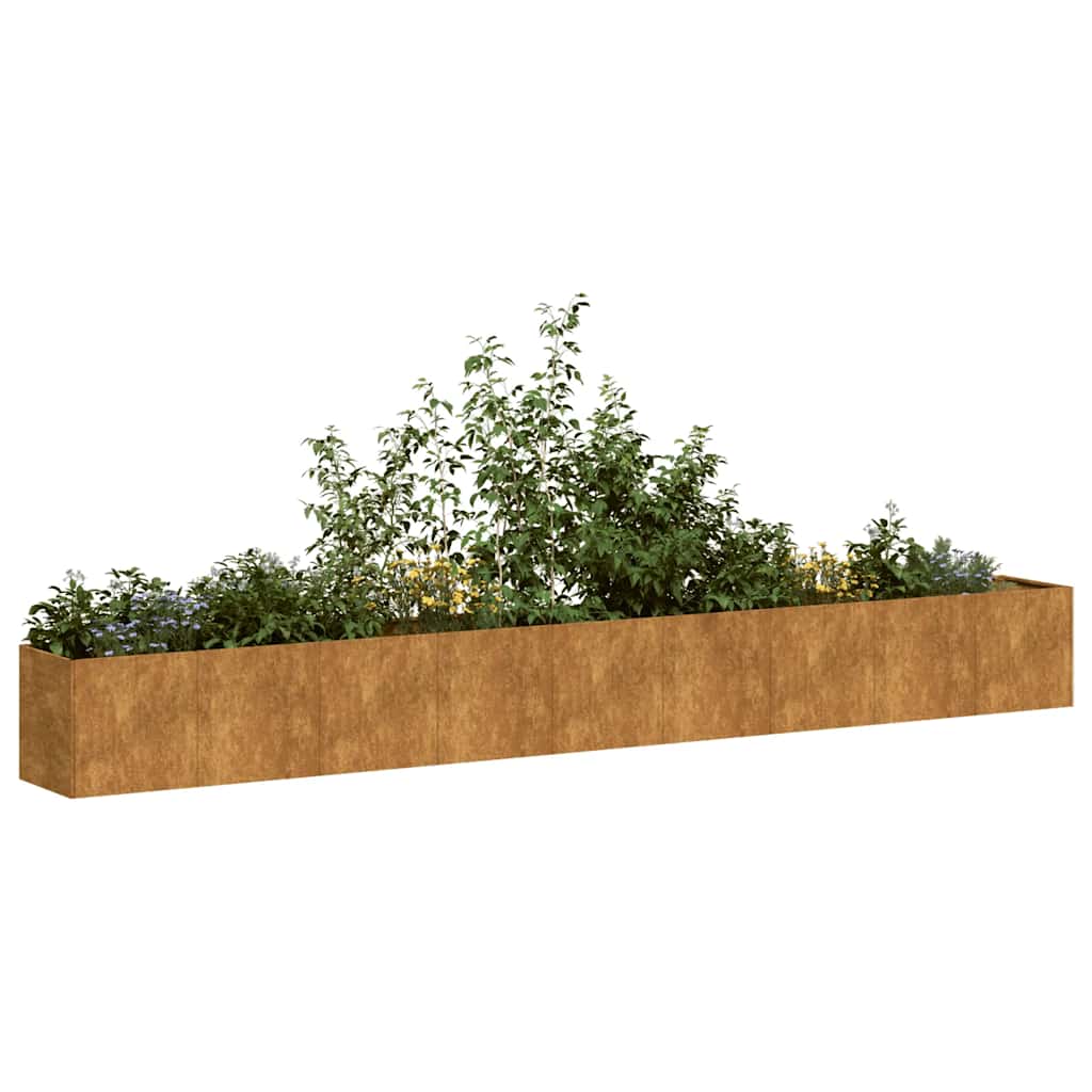Planter Rusty 360x40x40 cm Weathering Steel - Unbeatable Bargains