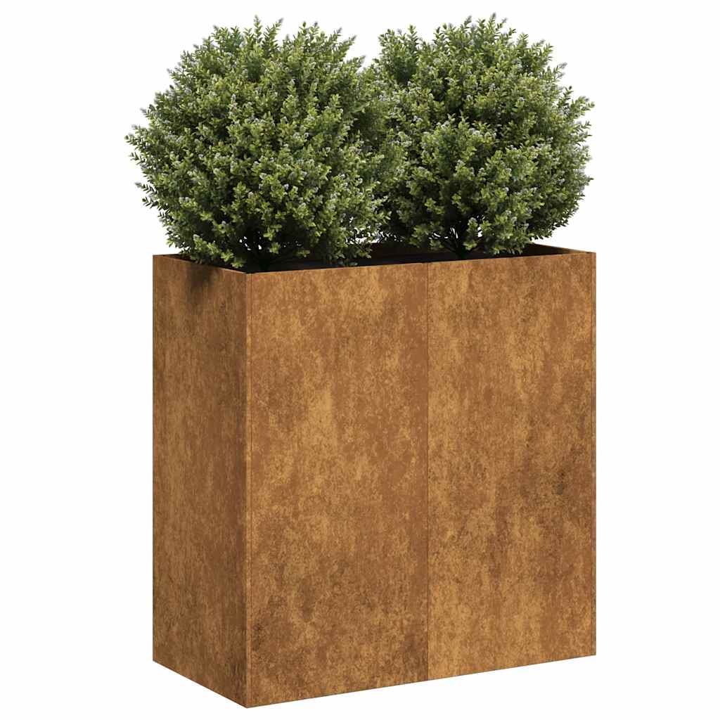 Planter Rusty 80x40x80 cm Weathering Steel - Brittle & Co