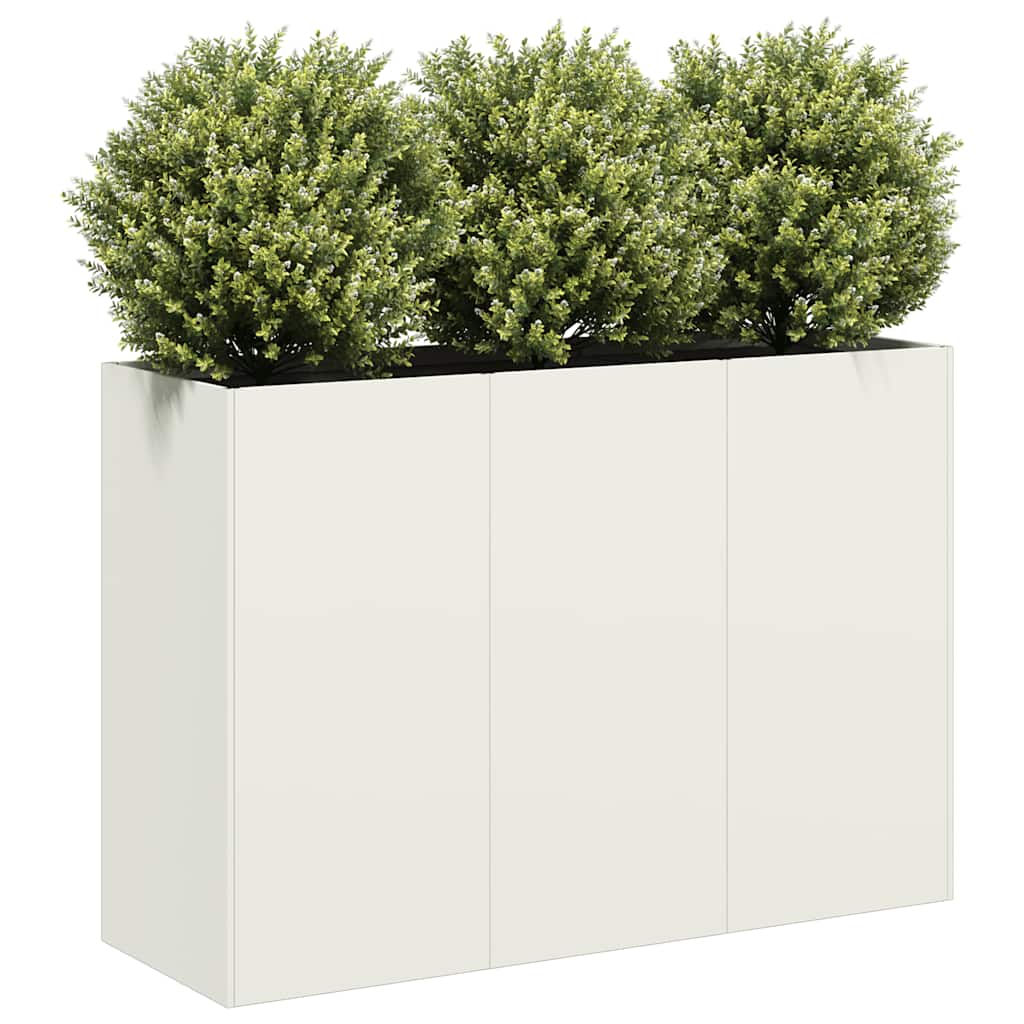Planter White 120x40x80 cm Cold-rolled Steel - Tyrell & Tyrell