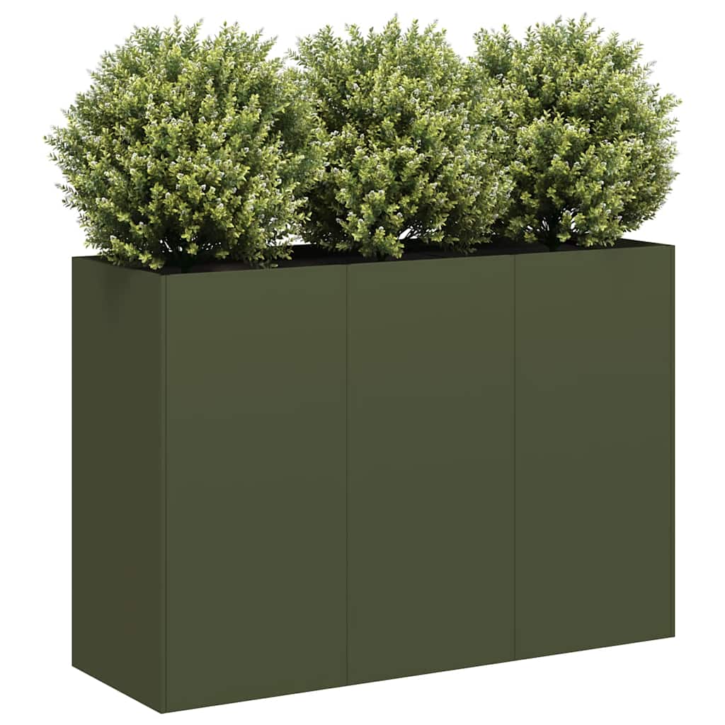 Planter Olive Green 120x40x80 cm Cold-rolled Steel - Sid & Sam