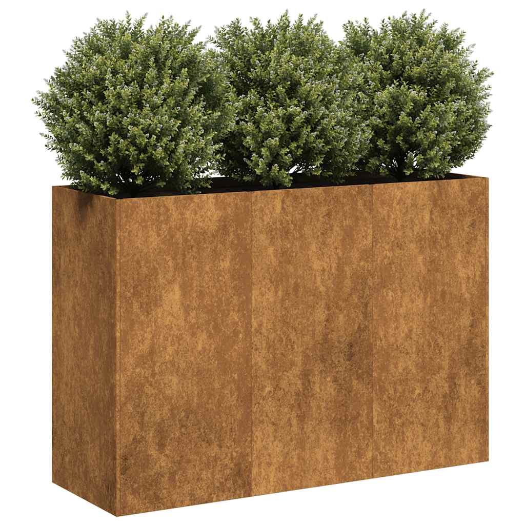 Planter Rusty 120x40x80 cm Weathering Steel - Charlotte Dunes