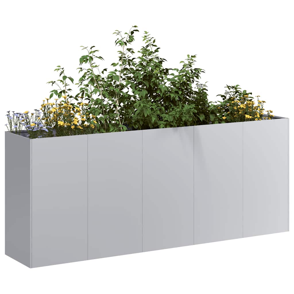 Planter 200x40x80 cm Galvanised Steel - Brittle & Co