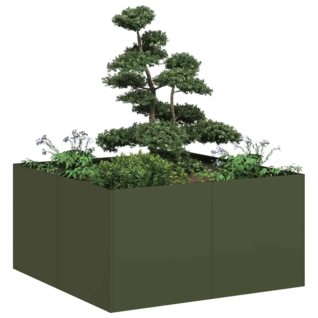 Planter Olive Green 80x80x40 cm Cold-rolled Steel - Style and Chic