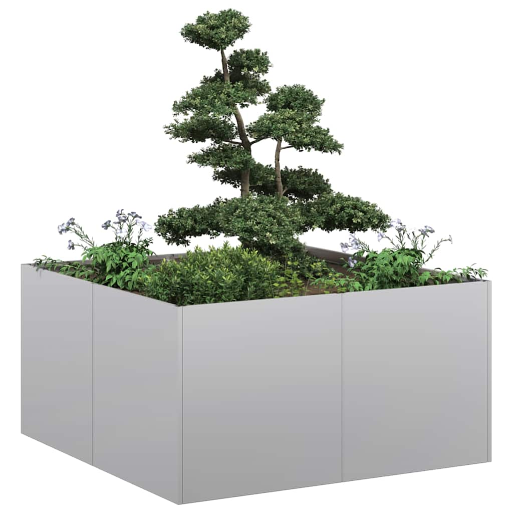 Planter 80x80x40 cm Galvanised Steel - Merlin Deals
