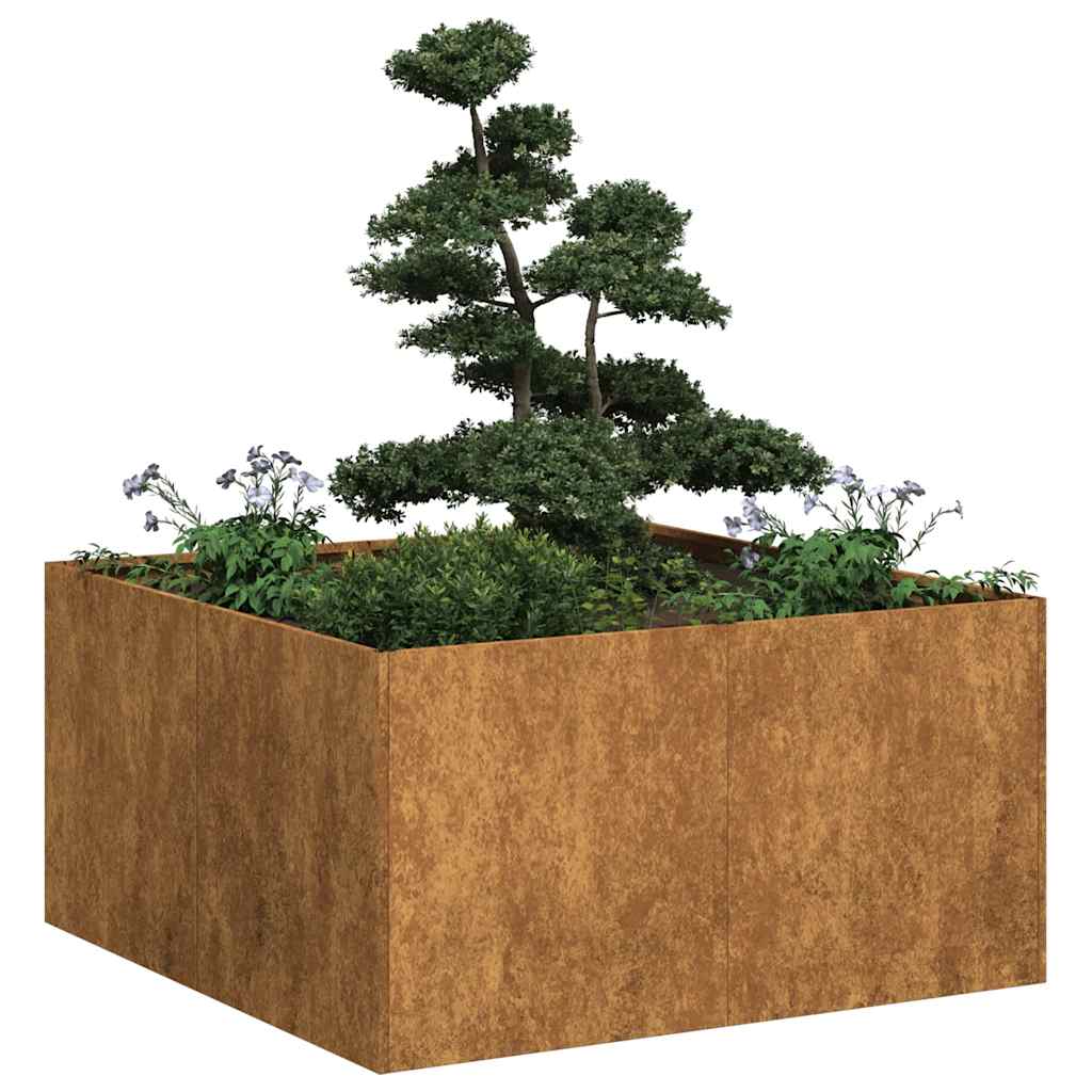 Planter Rusty 80x80x40 cm Weathering Steel - Direct Imports
