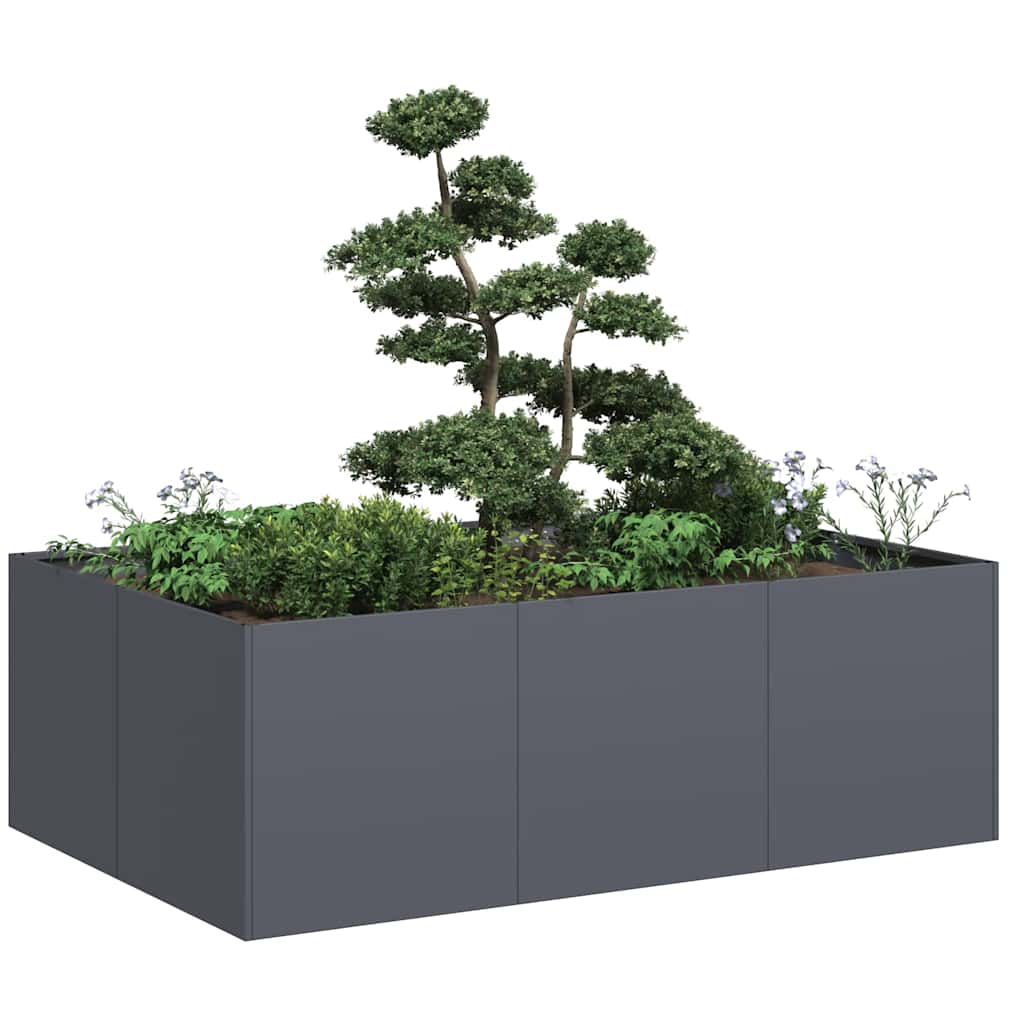 Planter Anthracite 120x80x40 cm Steel - Discount Dealers