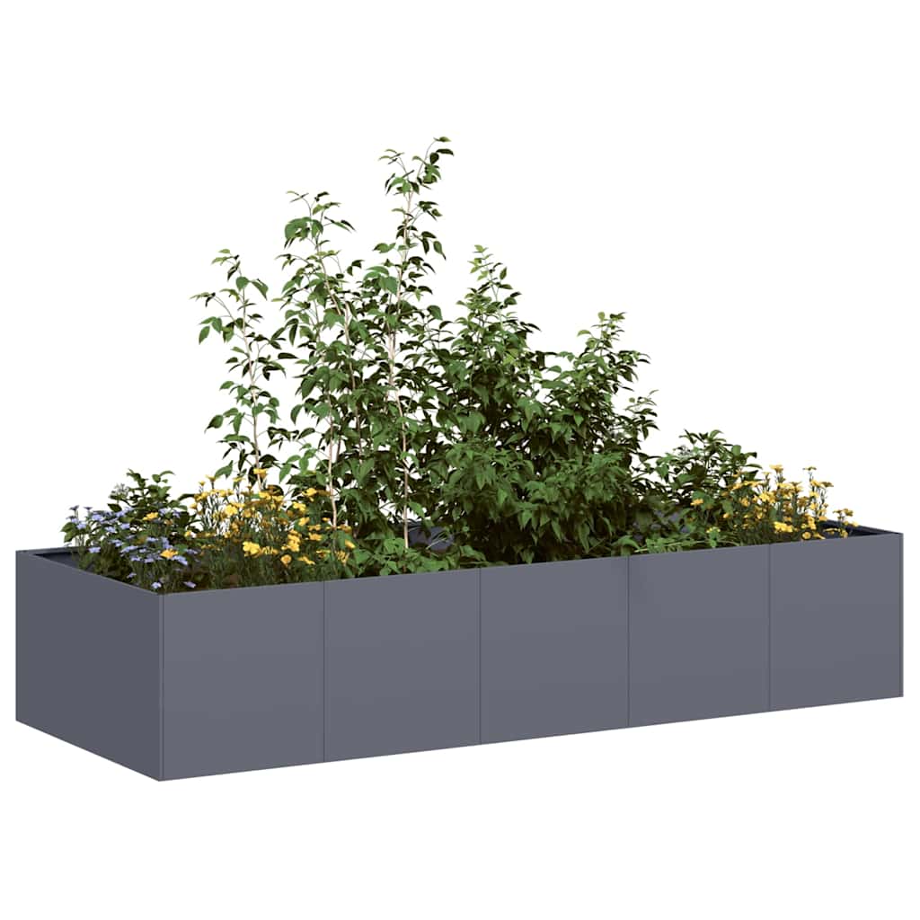 Planter Anthracite 200x80x40 cm Steel - Style and Chic