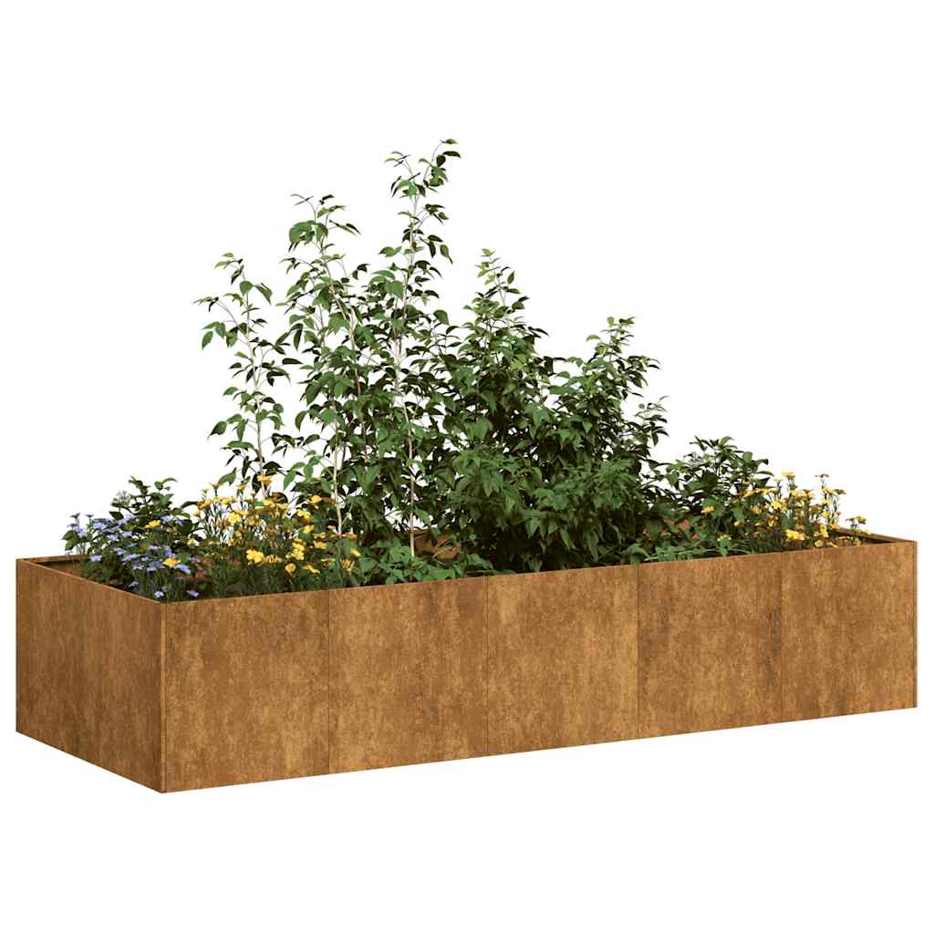 Planter Rusty 200x80x40 cm Weathering Steel - Unbeatable Bargains