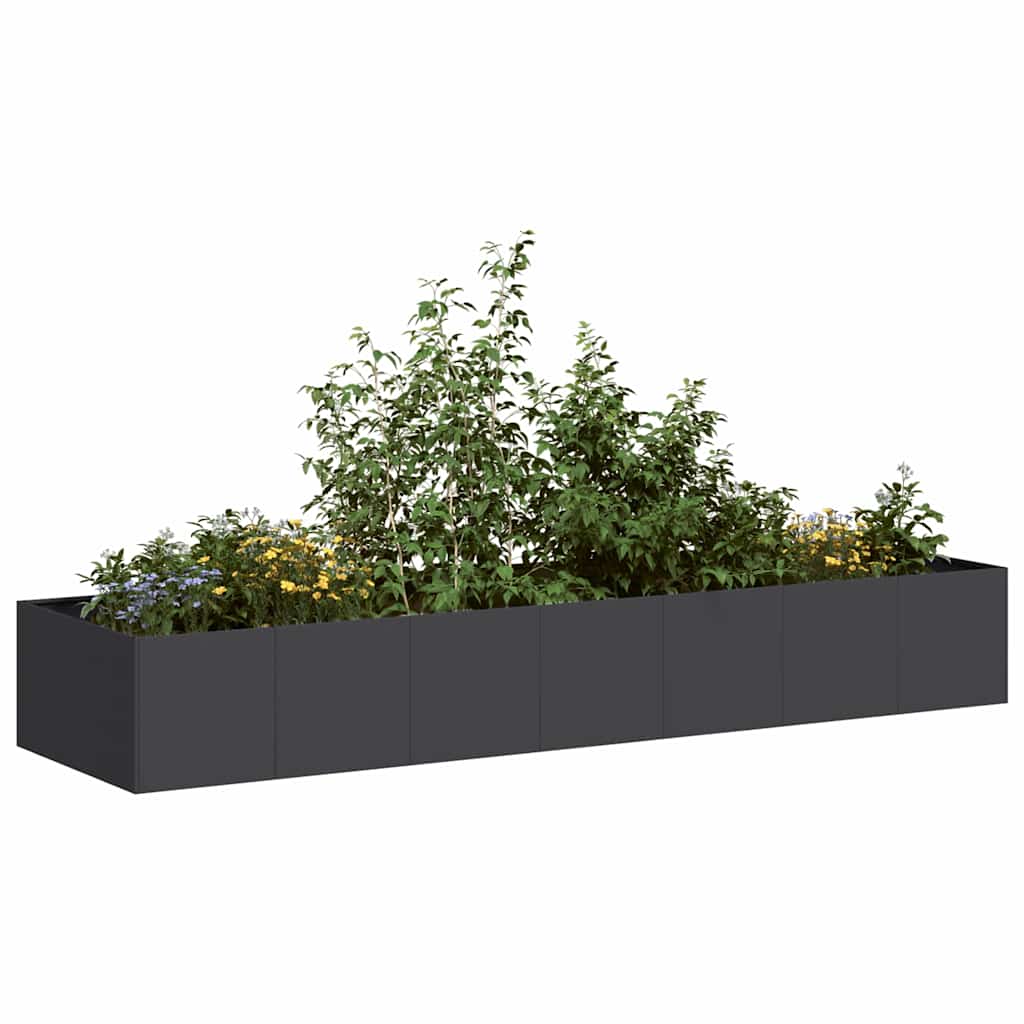 Planter Black 280x80x40 cm Steel - Merkel Designers