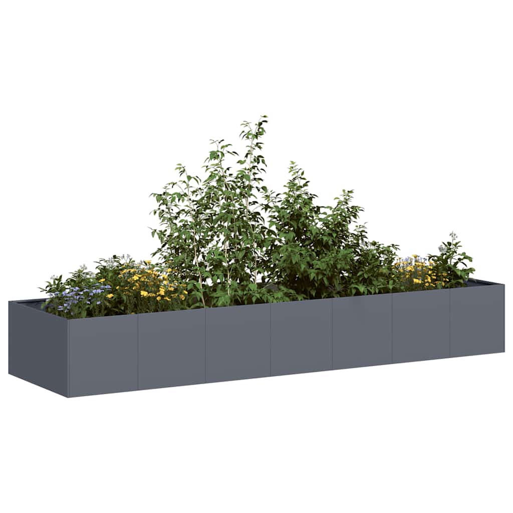 Planter Anthracite 280x80x40 cm Steel - Merlin Deals