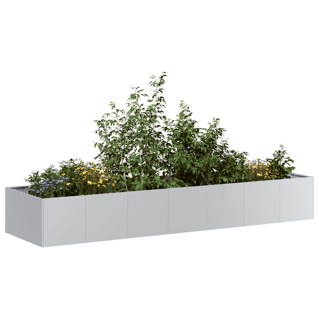 Planter 280x80x40 cm Galvanised Steel - Design Hut
