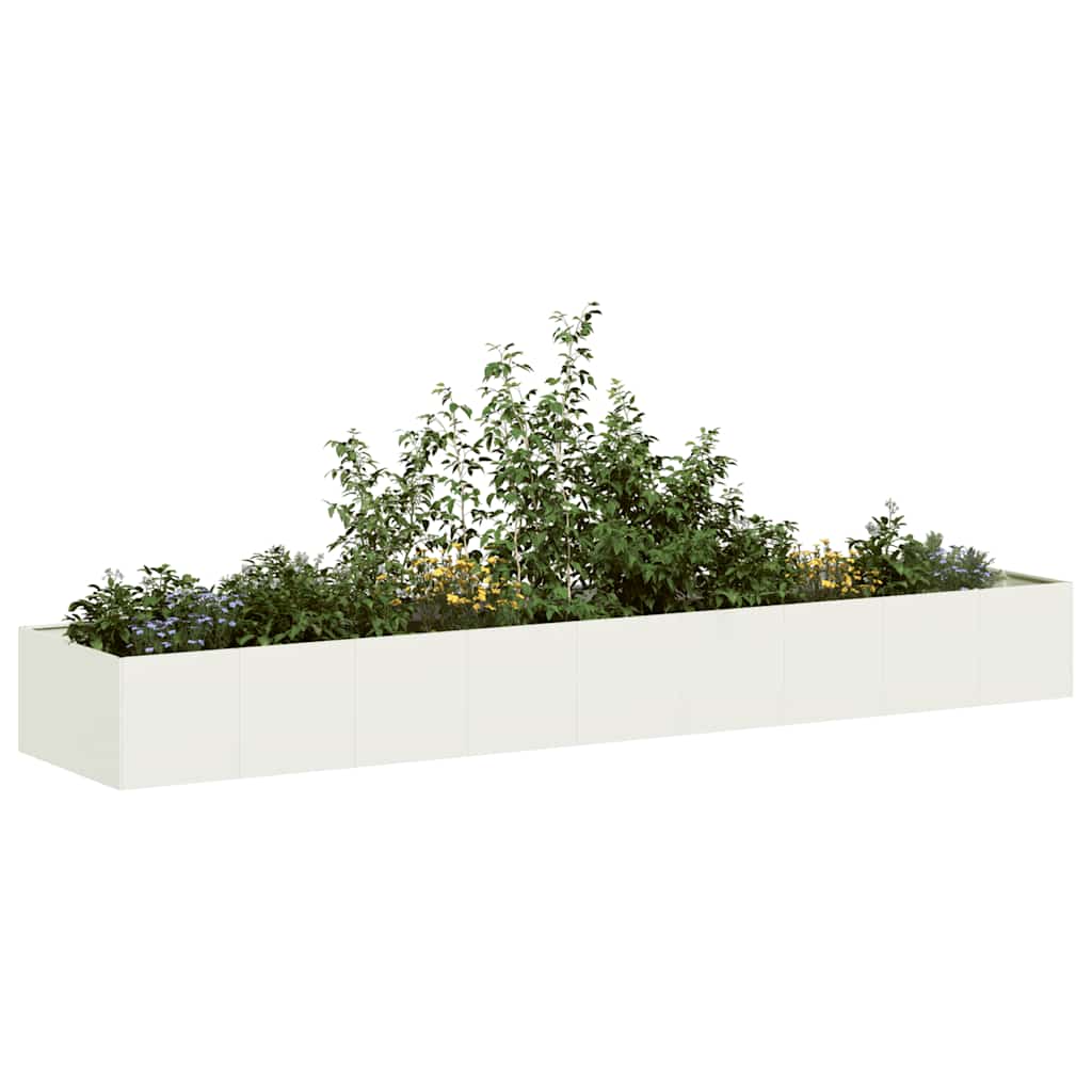 Planter White 360x80x40 cm Steel - Tyrell & Tyrell