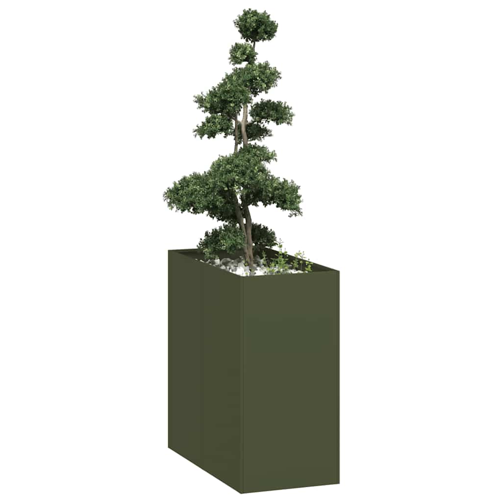 Planter Olive Green 40x80x80 cm Steel - Style and Chic