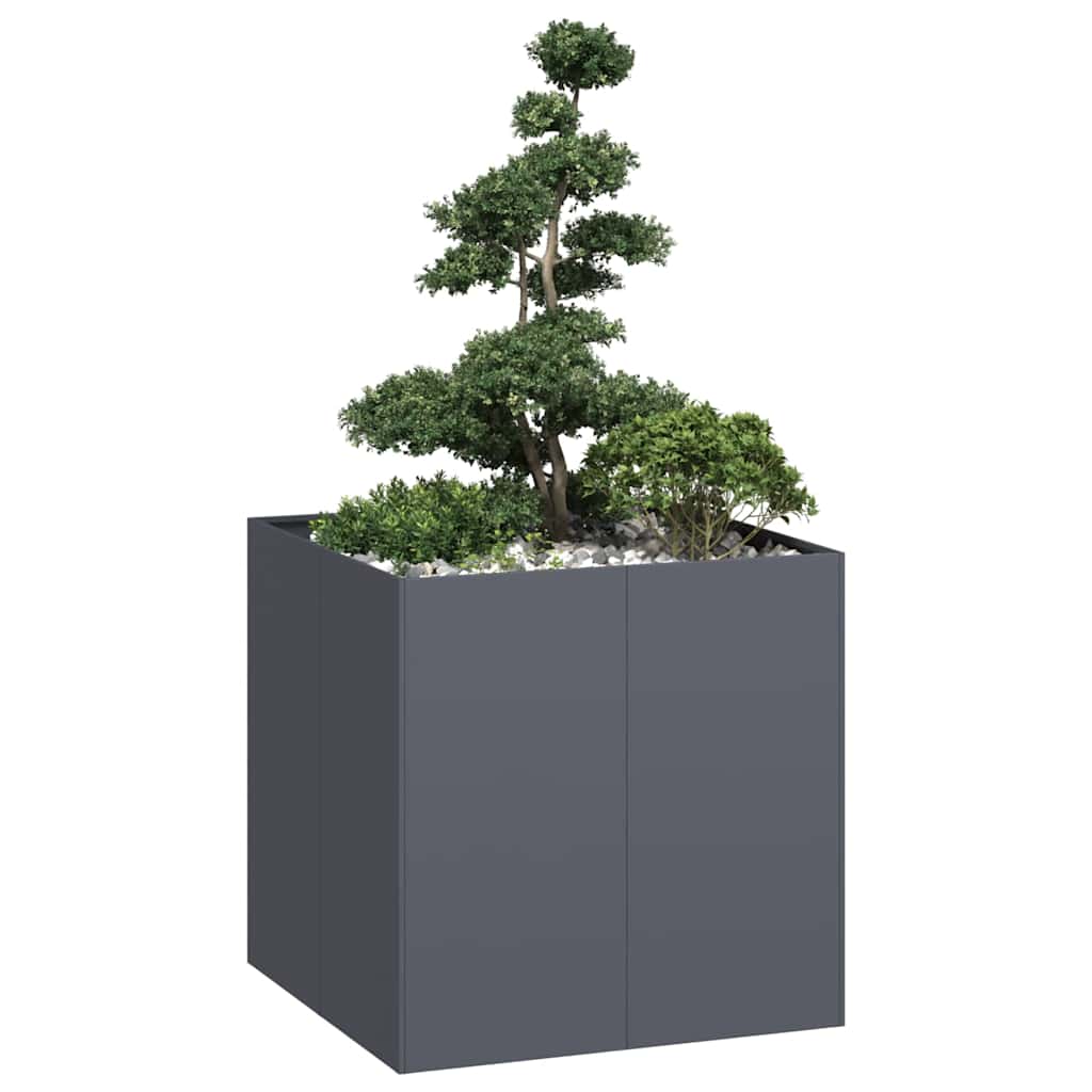 Planter Anthracite 80x80x80 cm Steel - R and M Furniture